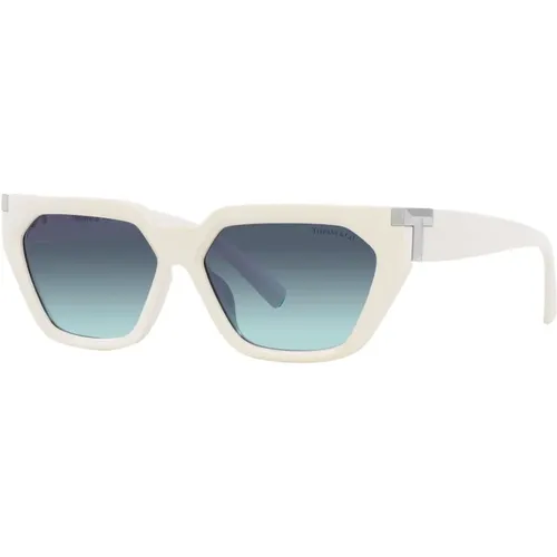 Ivory/Blue Shaded Sonnenbrille , Damen, Größe: 56 MM - Tiffany - Modalova