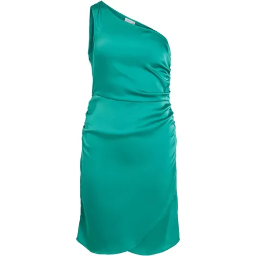 Grünes Ein-Schulter-Kleid , Damen, Größe: M - Vila - Modalova
