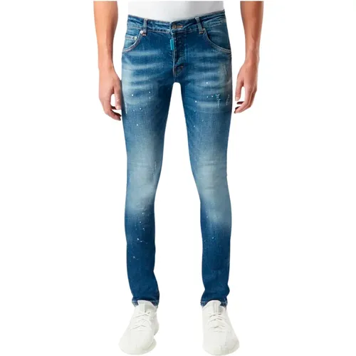 Slim-fit Distressed Jeans with Paint Splatters , male, Sizes: W36, W38 - My Brand - Modalova
