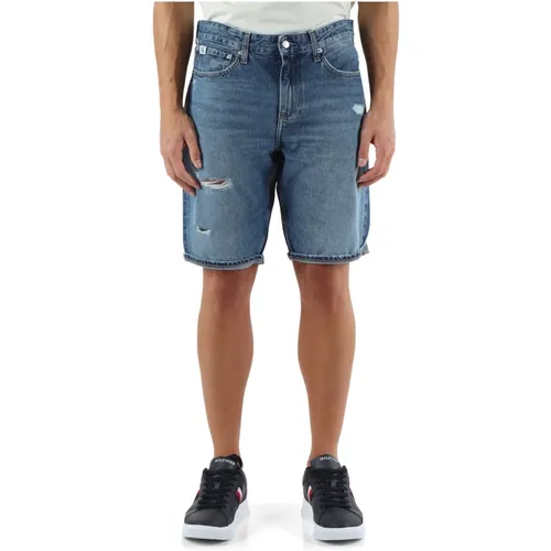 Regular Fit Bermuda Jeans Fünf Taschen , Herren, Größe: W36 - Calvin Klein Jeans - Modalova