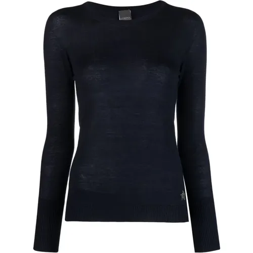 Blauer Strick-Choker-Pullover Casual-Stil , Damen, Größe: 2XS - Lorena Antoniazzi - Modalova