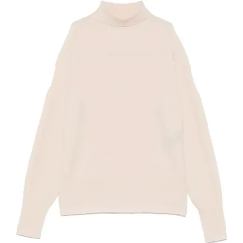 Cream White Knitted Turtleneck Sweater , female, Sizes: M, S - D.Exterior - Modalova