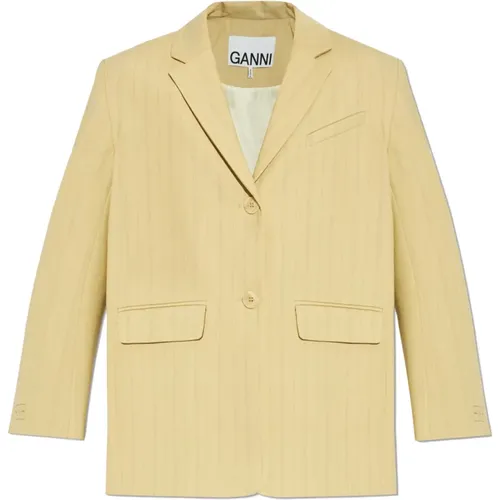 Gestreiftes Muster-Blazer , Damen, Größe: M - Ganni - Modalova