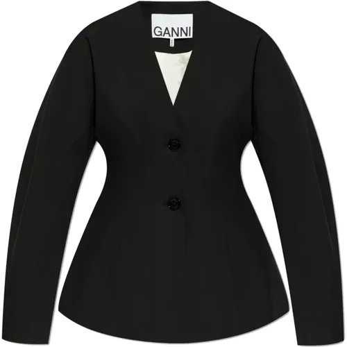 Blazer with fastening , female, Sizes: XS - Ganni - Modalova