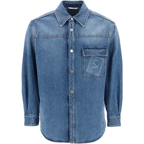 Denim OverDenim Jacket with Stamped Vlogo Signature , male, Sizes: L, S - Valentino Garavani - Modalova