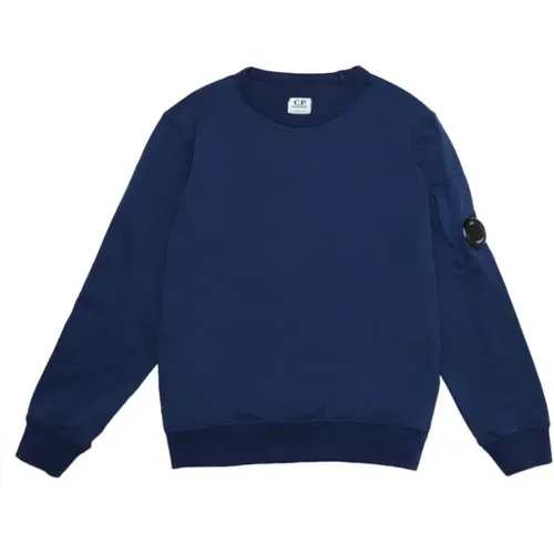 Blauer Rundhals-Pullover mit langen Ärmeln - C.P. Company - Modalova