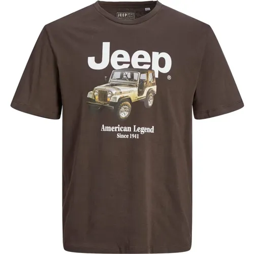 Abenteuer Jeep Logo Shirt , Herren, Größe: S - jack & jones - Modalova