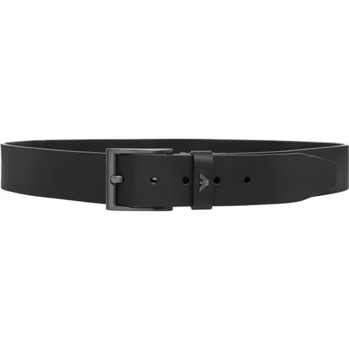 Classic Buckle Belt with Logo Detail , male, Sizes: 95 CM - Emporio Armani - Modalova