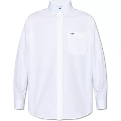 Off , Shirt mit Logo , Herren, Größe: L - Off White - Modalova