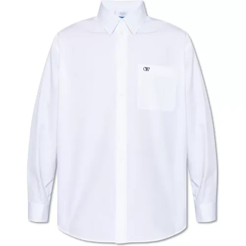 Off , Shirt mit Logo , Herren, Größe: XL - Off White - Modalova