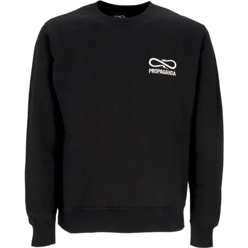 Schwarzer Logo-bestickter Crewneck-Sweatshirt , Herren, Größe: S - Propaganda - Modalova