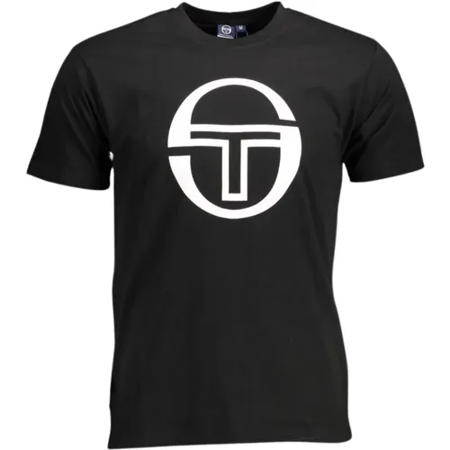 Schwarzes T-Shirt mit Drucklogo , Herren, Größe: L - Sergio Tacchini - Modalova