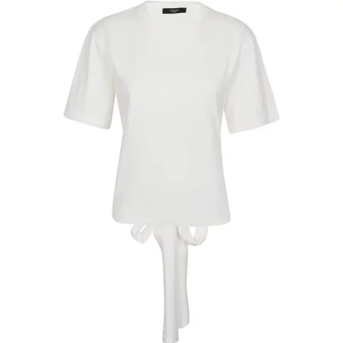 Klassisches Weißes Baumwoll-T-Shirt , Damen, Größe: L - Max Mara Weekend - Modalova