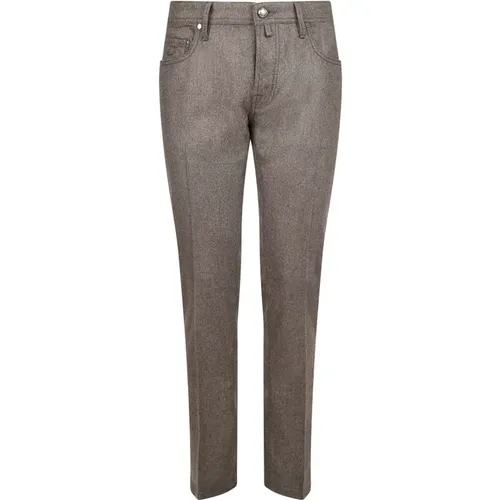Slim Cut Grey Trousers , male, Sizes: W32, W31 - Jacob Cohën - Modalova