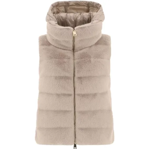 Beige Faux-Fur Padded Jacket Herno - Herno - Modalova