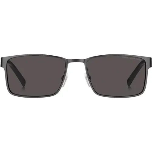 Quadratische Metallsonnenbrille in Grau - Tommy Hilfiger - Modalova