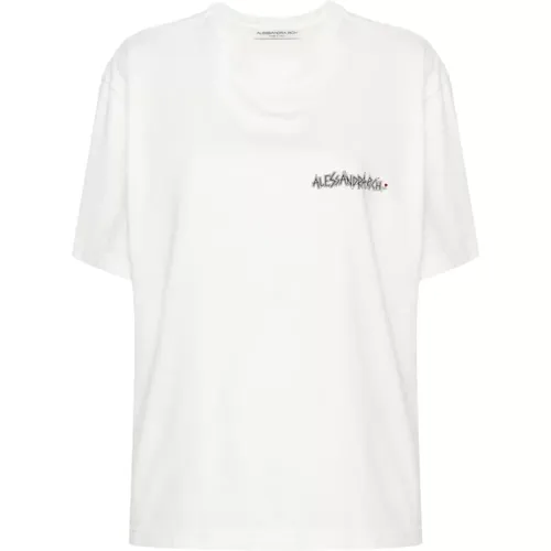 Weiße T-Shirts und Polos von , Damen, Größe: XS - Alessandra Rich - Modalova