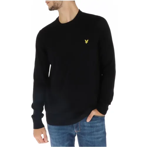 Schwarzer Strick Rundhals Pullover , Herren, Größe: M - Lyle & Scott - Modalova