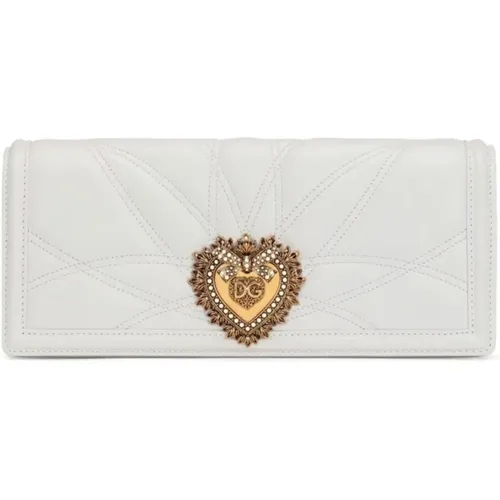 Ivory Lambskin Clutch Bag , female, Sizes: ONE SIZE - Dolce & Gabbana - Modalova