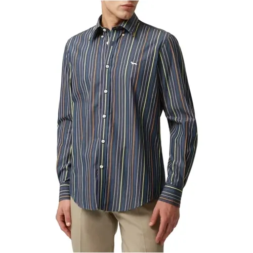 Lässiges Herrenhemd aus Baumwolle mit Multicolor-Streifen , Herren, Größe: L - Harmont & Blaine - Modalova