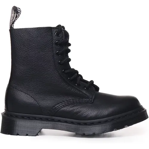 Schwarze Lederstiefel mit Logotab , Damen, Größe: 36 EU - Dr. Martens - Modalova