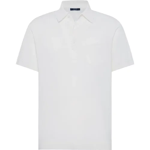 Baumwoll-Crêpe-Strick-Poloshirt , Herren, Größe: XL - Boggi Milano - Modalova