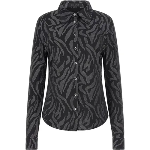 Striped Long Sleeve Shirt Alizee , female, Sizes: L, XS - Guess - Modalova