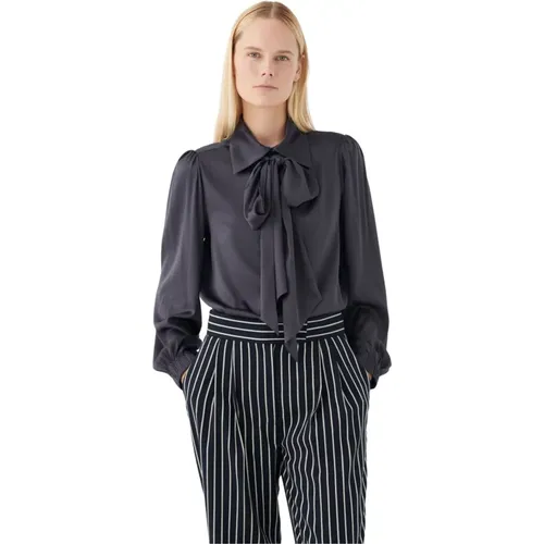 Silk Blouse with Bow - Inkpot , female, Sizes: M, S, L - Dea Kudibal - Modalova