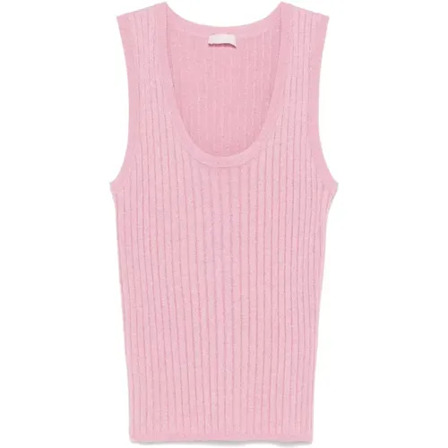 Rosa Lurex Pullover Tank Top , Damen, Größe: XS - Liu Jo - Modalova