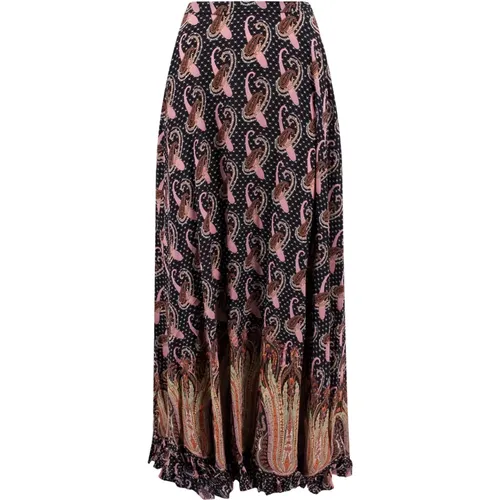 Silk Skirt with Zip Closure , female, Sizes: XS - ETRO - Modalova