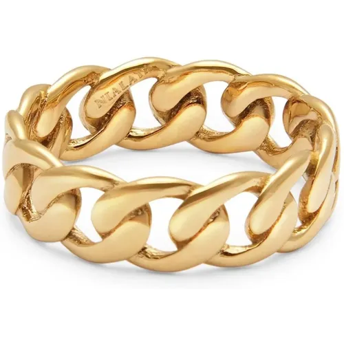 Gold Chain Ring Stainless Steel Plated , female, Sizes: 54 MM, 50 MM, 52 MM, 56 MM - Nialaya - Modalova