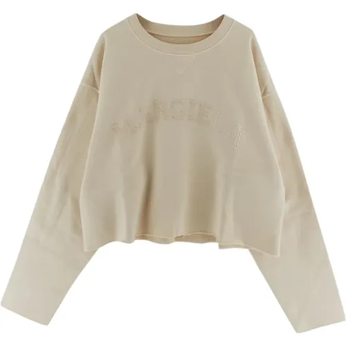 Baumwoll Logo Sweatshirt , Damen, Größe: S - Maison Margiela - Modalova