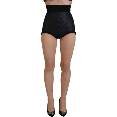 Dolce Gabbana Quilted High Waist Hot Pants Shorts , female, Sizes: XS - Dolce & Gabbana - Modalova