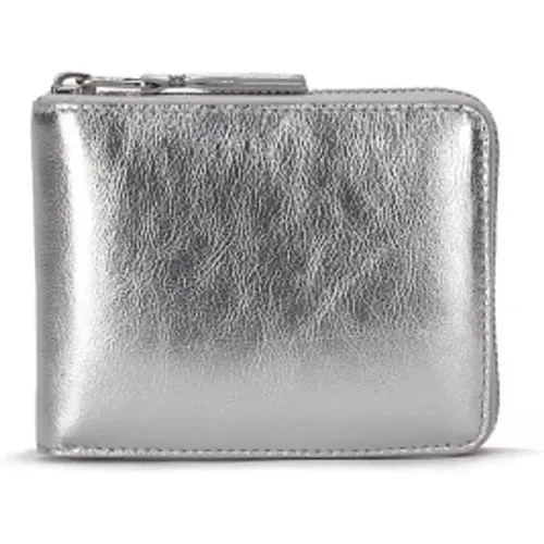 Silver Zip Wallet with Card Compartments , unisex, Sizes: ONE SIZE - Comme des Garçons - Modalova