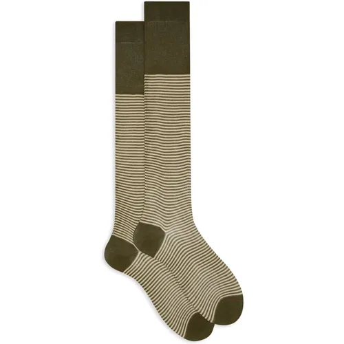 Italienische lange Socken mit Windsor-Streifen , Herren, Größe: M - Gallo - Modalova