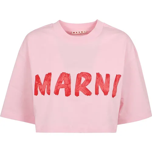 Loc18 Cinder Rose T-Shirt , Damen, Größe: XS - Marni - Modalova