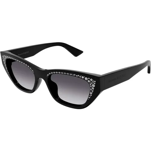 Schwarze Sonnenbrille Am0465S , Damen, Größe: 54 MM - alexander mcqueen - Modalova