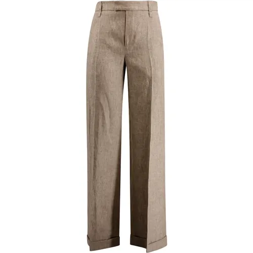 Linen Trousers with High Waist , female, Sizes: 2XS - BRUNELLO CUCINELLI - Modalova