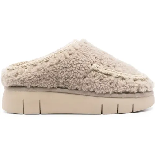 Graue Shearling Slip-On Sandalen - Mou - Modalova