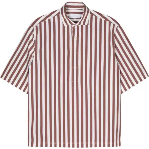 Ivory/Brown Polo Shirt,Tokyo Hemd Braun,Stilvolles Polo-Shirt - Lardini - Modalova