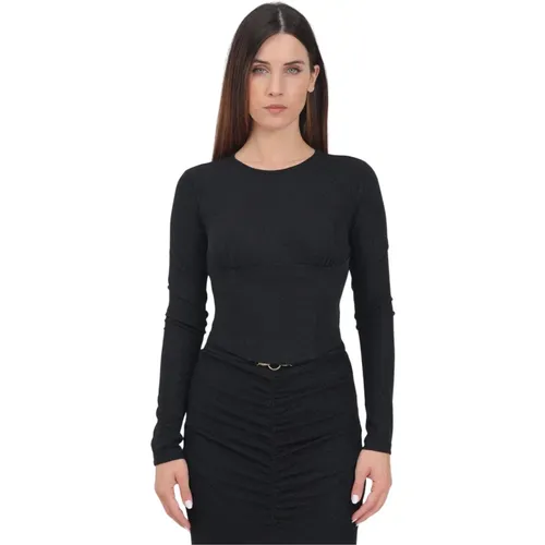 Elegantes Schwarzes Damen Top aus Lurex - Just Cavalli - Modalova