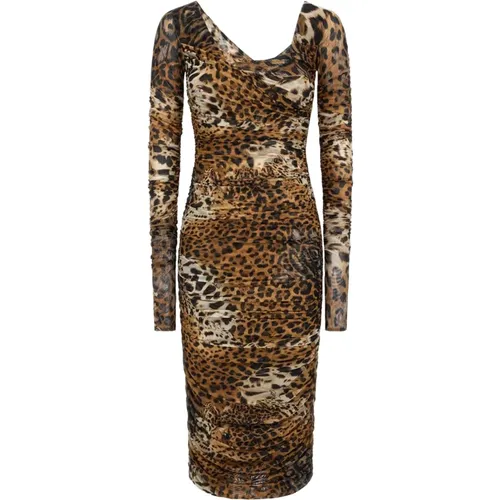Kleid mit Jaguar-Print - Roberto Cavalli - Modalova
