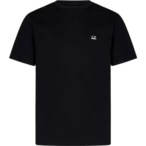 Schwarze T-Shirts und Polos mit Goggle Hood Grafikdruck , Herren, Größe: L - C.P. Company - Modalova