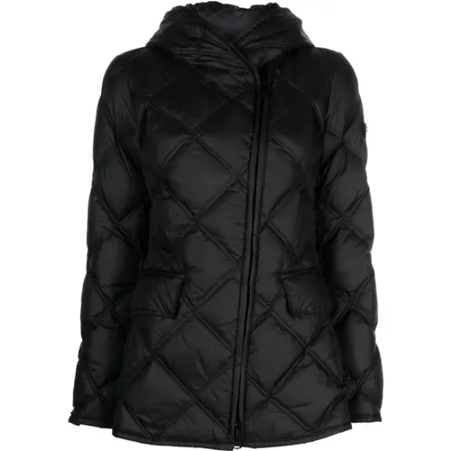 Schwarze Diamond-Quilted Jacke , Damen, Größe: XL - Peuterey - Modalova