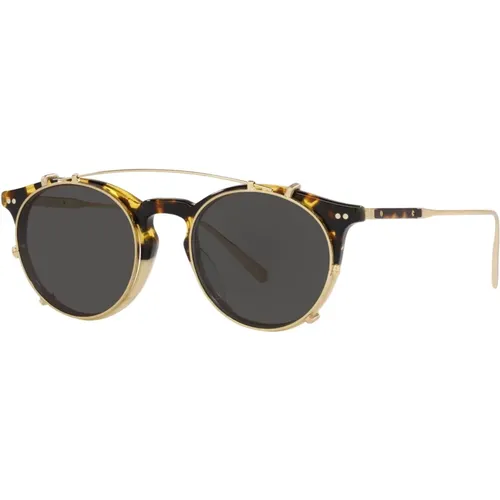 Brushed Gold/Black Sunglasses Eduardo OV 5483M , unisex, Sizes: 48 MM - Oliver Peoples - Modalova