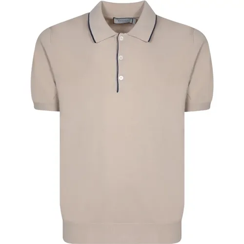 Polo-Shirt aus Baumwolle mit kontrastierenden Kanten , Herren, Größe: XL - Canali - Modalova