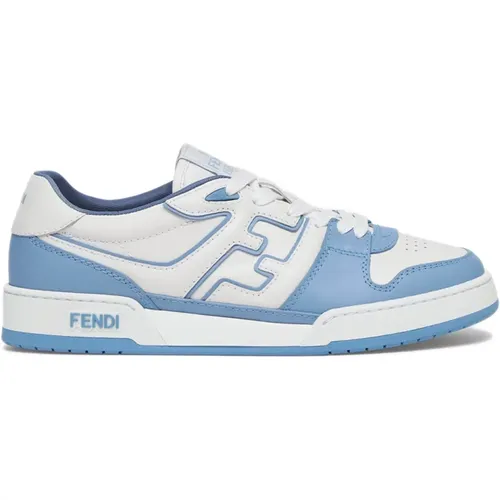 Leather Sneakers with White Details , male, Sizes: 10 UK - Fendi - Modalova