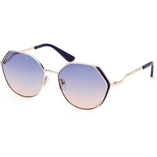 Gold Violett/Blau Sonnenbrille , Damen, Größe: 58 MM - Guess - Modalova