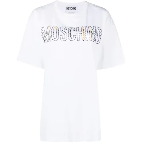 Women`s Creweck T-Shirt , female, Sizes: L, M, S, XS - Moschino - Modalova