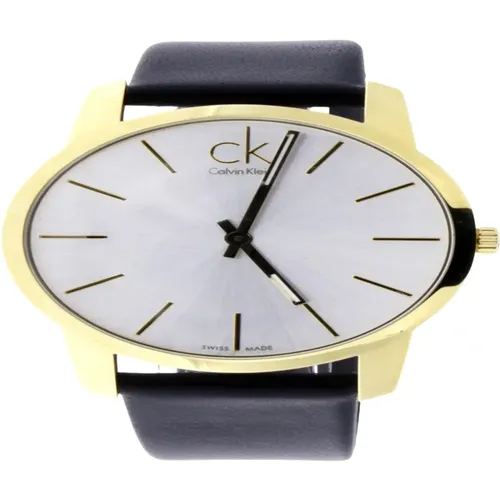 Elegant Women`s Quartz Watch with Silver Dial and Leather Strap , female, Sizes: ONE SIZE - Calvin Klein - Modalova